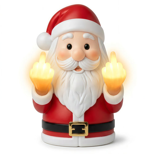 Glowing Middle Finger Santa Wall Light